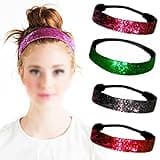 SOESFOUFU 7pcs Shiny Elastic Hair Bands for Women Girls Vibrant for and Parties Creative Sparkly Headwear Accessory