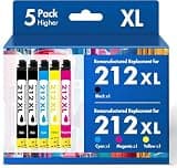 Remanufactured Replacement for 212XL XP-4105 Ink Cartridges Combo Pack for Epson Printer Expression Home XP-4100 XP 4100 4105 XP-4105 Workforce WF-2850 WF 2850 2830 WF-2830 WF-2810 (5 Pack KCMY)
