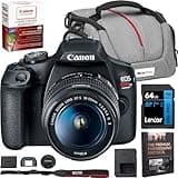 Canon EOS Rebel T7 DSLR Camera with 18-55mm Lens Bundle 24.1MP Beginner Digital Camera Kit with 64GB Memory Card, Camera Bag & Deco Essentials Photography Guidebook