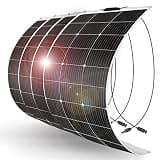 DOKIO 400W (4×100W) Flexible Solar Panels 18V Monocrystalline for 12V Battery Charging, Semi-Flexible ETFE Lightweight with MC4, Expandable for RV Marine Camper Van Trailer Off-Grid Systems
