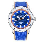 SHANGHAI Watch SH023 Automatic Diver Watch 200M Waterproof Sapphire Crystal Luminous Bezel Skeleton Mechanical Watch for Men, Blue, Sport