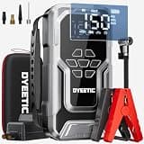 Portable Car Jump Starter with Air Compressor,6000A 150PSI Car Battery Jump Starter (All Gas/10.0L Diesel Engines),12V Pack Jump Box with Large Digital Display, 21800mAh Power Bank,Smart Jumper Cable