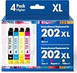 Remanufactured Replacement for 202XL WF-2860 Ink Cartridges Multipack for Epson Printer Workforce WF-2860 WF 2860 Expression Home XP-5100 (4 Pack B/C/M/Y)