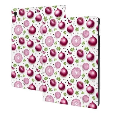 Compatible with iPad 9th/8th/7th Generation Case - Onion Green Leaves Print Compatible with iPad 10.2 Case, Folio Stand, Auto Wake/Sleep, Tablet Case Cover