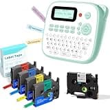 Label Maker Machine with Tapes Color 8PK Bundle 12mm 0.47 Laminated Tapes, Label Maker Waterproof-Labels, Portable D210S Labeler Machine, Wireless Labeling Machine for Jars Bottle School Supplies