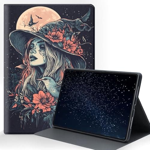 ZXYBNMLE for Samsung Galaxy Tab A11 Plus/A11+ 5G 11 Inch 2025 (SM-X230/X236B) Tablet Protective Cover with Adjustable Stand and Magnetic Auto Wake/Sleep,Witch Moon Art