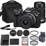 Canon EOS R50 Mirrorless Camera with RF-S 18-45mm & 55-210mm Lenses, 24.2MP APS-C, 4K Bundle with 64GB SD Card, Shoulder Bag, 3 Filter Kit, Wi-Fi, Bluetooth & 1-Year Warranty