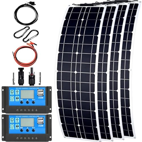 200W 400W 800W 12V Flexible Solar Panel Monocrystalline Cell 12 Volt Semi-Flexible for Marine RV Trailer Boat Cabin Van Car Uneven Surfaces 12V Battery Charge(A,800W)