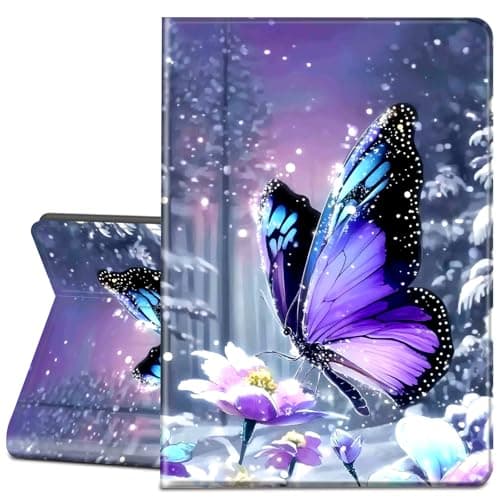 LYHXLYJH Case for Microsoft Surface Pro 7 Plus, 7/6/5/4 12.3" Tablet-Slim PU Leather Adjustable Stand Smart Cover,Purple Butterfly Flower