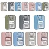 14 Pack Days of the Week Packing Cubes, Packing Cubes with Labels for Clear Pack ing Cubes, Multi-Purpose Camp Essentials Weekly Bag