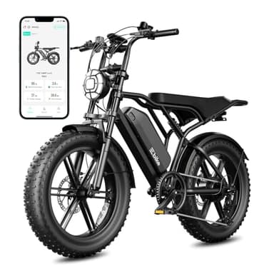 TST Electric Bike for Adults, 1500W Peak Motor 60 Miles Fat Tire E Bike 48V 15Ah Removable Battery 20" Electric Bike with Full Suspension UL 2849 Certification Black