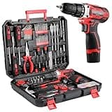 TLGREEN Complete Home Tool Kit with 12V Cordless Drill & Magnetic Bits | 138Pcs All-in-One Set for DIY, Repairs & Assembly | Durable Case & Fast Charging | Ideal for New Homeowners | Red