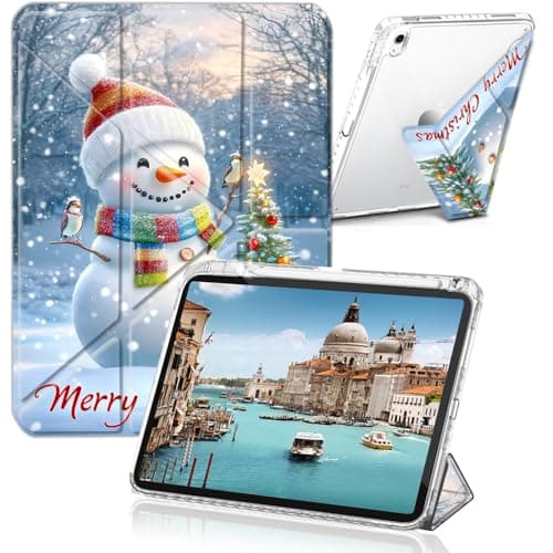Case for iPad 9.7 Inch iPad 6th/5th Generation 2018 2017(Model: A1893 A1954 A1822 A1823), Clear Back Cover Y Shape Stand Multi-Angle Stand with Auto Wake Sleep, Cat and Butterfly