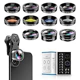 MIAO LAB 11 in 1 Phone Camera Lens Kit - Wide Angle Lens & Macro Lens+Fisheye Lens/ND32/kaleidoscope/CPL/Color Lens Compatible with iPhone Samsung Sony and Most of Smartphone