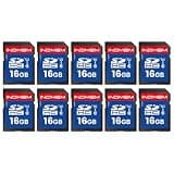 INDMEM SD Card 16GB, 10-Pack UHS-I Class 10 MLC Flash Memory Card, High-Speed Secure Digital Cards for Cameras, DSLR, Action Cams - Reliable Storage