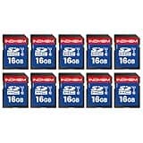 INDMEM SD Card 16GB, 10-Pack UHS-I Class 10 MLC Flash Memory Card, High-Speed Secure Digital Cards for Cameras, DSLR, Action Cams - Reliable Storage