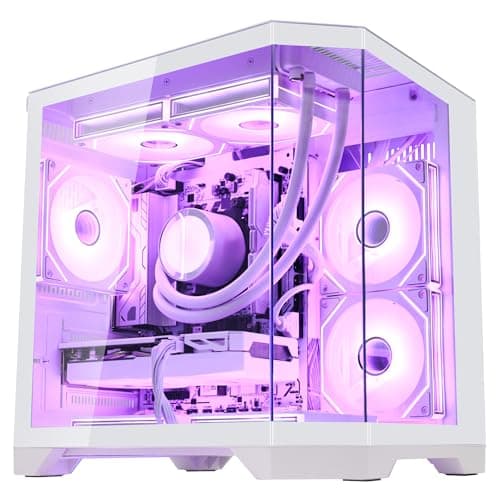 HELLOLAND Ocean of Stars Gaming PC Desktop -AMD Ryzen 7 7800X3D 4.2GHz -Intel Arc B580 12GB -16GB DDR5 6000MHz RAM -1TB PCIe SSD -WiFi + BT -850W PSU -Windows 11 -RGB Prebuilt Tower Computer -White