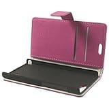 JUJEO Rose for Huawei Ascend P7 Mini Gravel Grain Leather Stand Cover with Card Slots - Retail Packaging - Pink
