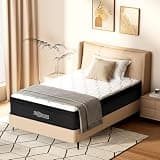 CHABATREE Twin Size 14 Inch Hybrid Mattress, Mattress in a Box with Individual Pocket Springs & High Density Foam, Medium Firm, Fiberglass Free, Pressure Relief & Lumbar Support,White