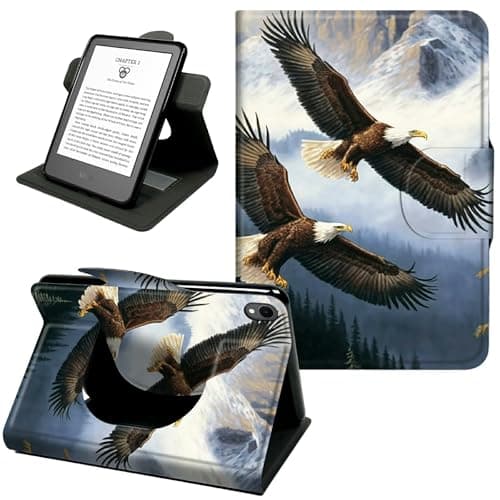 Case for iPad 10.2 9th/8th/7th Gen (2021/20/19), iPad Air 3 10.5 & Pro 10.5, 360° Rotating PU Leather Shockproof Stand Cover with Hand Strap & Magnetic Closure,Auto Wake/Sleep,Soaring Eagle