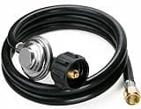 DOZYANT 5 Feet Universal QCC1 Low Pressure Propane Regulator Grill Replacement with 5 FT Hose for Most LP Gas Grill, Heater and Fire Pit Table, 3/8 inch Female Flare Nut