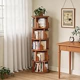JIANXINGHOOM 5-Tier Rotating Bookshelf