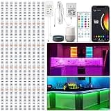 maylit 10 PCS 20In Smart RGB Under Cabinet Lights Kit, Work with Alexa and Google Assistant, App and Remote Control, Music Sync Color Changing, Timer, Dimmable, for Cabinet, Counter, Shelf, Bookcase