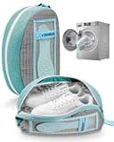 Shoe Washing Machine Bag, 2-Pack Reusable Laundry Shoe Bags for Washer & Dryer, Sneaker Cleaning Protection Bag for Tennis, Casual, Athletic Shoes, with Mesh Pocket for Insoles (Grey 2pcs)