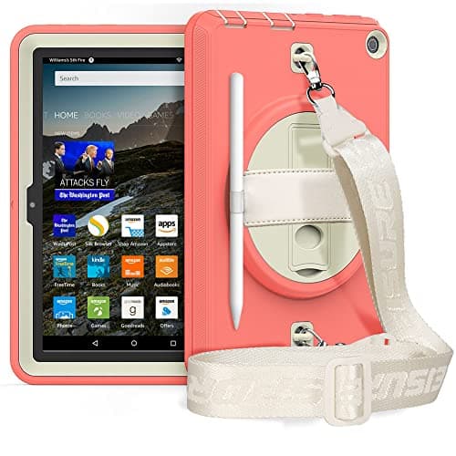 New Kindle Fire HD 8/8 Plus Tablet Case with 360 Degree Swivel Stand Carrying Strap Children's Ebook Cover