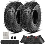 GREHUA 9x3.50-4 9x3-1/2 Tire Inner Tube Compatible with 49cc 2-stroke Go Kart ATV Quad Electric Scooter Gas Skateboard Mini Choppers Garden Lawnmower Hand Trucks Heavy Duty Parts with Bent Valve Stem