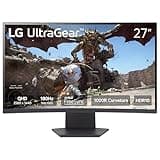 LG 27GS60QC-B Ultragear 27-inch Curved Gaming Monitor QHD (2560x1440) 180Hz 1ms 1000R AMD FreeSync HDR10 HDMIx2 DisplayPort Borderless Design Black Stabilizer DAS Crosshair FPS Counter - Black