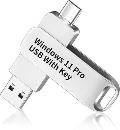 Bootable USB Type C for Windows 11 Pro, Activation Key Included, 32&64 Bit Systems Home&Professional, Antivirus Protection&Drivers, Fix Laptop and Desktop, 16 GB USB