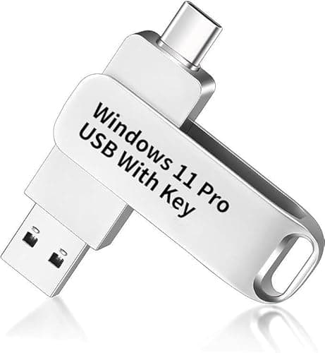 Bootable USB Type C for Windows 11 Pro, Activation Key Included, 32&64 Bit Systems Home&Professional, Antivirus Protection&Drivers, Fix Laptop and Desktop, 16 GB USB