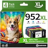 EaseFusion 952XL Ink Cartridges 4 Combo Pack Compatible for HP Printer, 952XL 952 XL Ink Works OfficeJet 8702 7700 8210 8700 Series (Black, Cyan/Magenta/Yellow) (952XL-4packs)