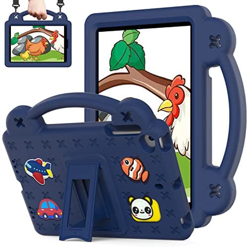 QYiiD Kids Case for Lenovo Tab P10 (TB-X705F) / M10 (TB-X605F) 10.1", Kids Girl Shockproof Full Body Protective Light Weight EVA, Folding Handle Stand Shoulder Strap for Lenovo Tab P10 / M10, DrakBlue