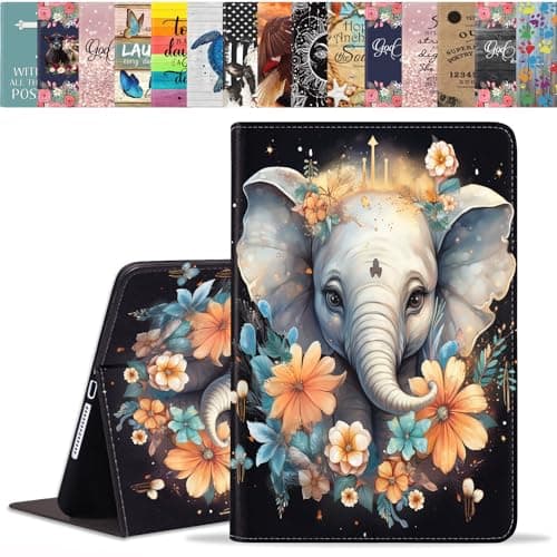 ERWYTYIOI Case for Samsung Galaxy Tab S8 2022 & S7 2020 11 Inch (SM-X700/X706/T870/T875/T878), Slim PU Leather Folio Smart Cover with Stand & Auto Wake/Sleep, Watercolor Elephant and Flowers