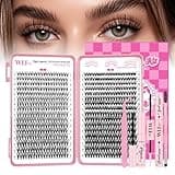 WLFRHD Lash Clusters Kit 640Pcs Eyelash Clusters Kit D Curl Wispy Cluster Lashes Kit 30D+40D Lashes Clusters Kit With Bond and Seal Remover Tweezers Brush 9-16mm for DIY Home