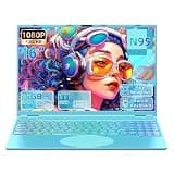【Win 11 Pro/Office 2019】 16" Blue Ultra-Narrow Bezel Laptop, DDR4 16GB RAM, 1TB SSD, Full HD (1920x1080),Celeron N95 (3.4GHz),Color Backlit KB, Face Unlock, USB3.0/HDMI/WiFi/BT, PC Notebook