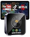 Magic AI Box Wireless CarPlay Adapter, Fast Car Video Box Plug & Play, Easy Setup, Supports Netflix/YouTube/TF Card Streaming Equalizers and More for OEM Wired CarPlay/Android Auto Cars(Tech Gray)