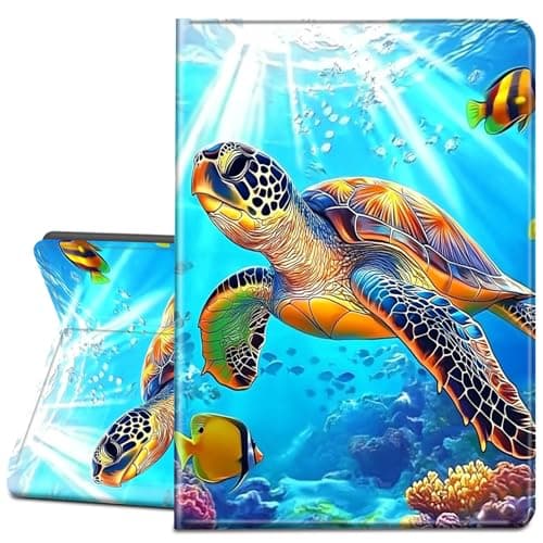 LYHXLYJH Case for All-New Amazon Fire HD 10 Tablet (13th Generation 10.1", 2023 Release)-Slim PU Leather Adjustable Stand Smart Cover with Auto Wake/Sleep,Sea Turtle