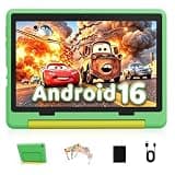 Gleeso Android 16 Kids Tablet, 24GB RAM 64GB ROM Tablet for Kids Toddler Children, 6000mAh Battery, Parental Control, Kids Mode, GMS Certified, 10 Inch Kids Tablet with Case, Dual Camera, Gift, Green