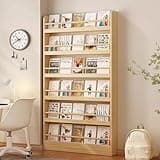 LCNDKF Behind The Door Storage, Behind Door Bookshelf 6 Tier Slim 3.9in Wood Organizer, Wall Against Behind Door Shelf Standing Unit for Bedroom Home Office(31.5in)