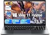 MELIUNA 15.6 Inch Laptop with Office 365, 6GB RAM 128GB SSD, J4105 Quad-Core Processor, Windows 11 Home Laptops Computer, IPS FHD, 180°Viewing, Type-C, WiFi 5, BT 4.2, Portable Thin Laptops