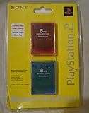 Playstation 2 Memory Card 8MB 2PK Red/Blue