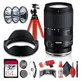 Tamron 18-300mm F3.5-6.3 Di III-A VC VXD All-in-One Zoom Lens for Canon RF APS-C Cameras, Image Stabilization + 64GB Memory Card + Lens Filter Kit + Flexible Tripod + Card Reader (8pc Bundle)