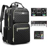 Rabjen DJ Backpack for Club Gigs, DJ Mixer Case Compatible with Pioneer DJ DDJ-REV1, DJ Controller, Novation Launchkey 37 Key Keyboard and More Equipment