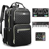 Rabjen DJ Backpack for Club Gigs, DJ Mixer Case Compatible with Pioneer DJ DDJ-REV1, DJ Controller, Novation Launchkey 37 Key Keyboard and More Equipment