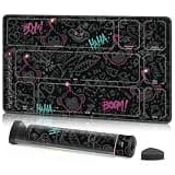 Riftbound Playmat with Zones – 24x14 Inch TCG Card Game Mat for Riftbound League of Legends, Battlefield & Champion Layout, Stitched Edge, Non-Slip Rubber Base with Playmat Tube – Cyber Graffiti