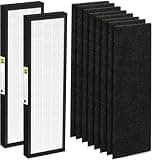FLT4825 HEPA Filter B Replacement Compatible with G-guardian Air Purifier Models AC4825 AC4300 AC4800 AC4850PT AC4900CA AC4820 AP2200CA with 8 Activated Carbon Pre-Filters