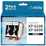 Artillo Remanufactured Ink Cartridges Replacement for Epson 302 302XL T302 T302XL Black Ink Cartridge for Expression Premium XP-6100 XP6100 XP6000 XP-6000 Printer (2 Black)
